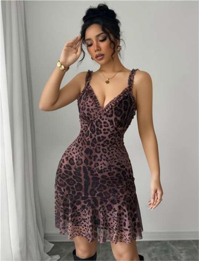 Passione Leopar Gece Kıyafeti Siyah FRP1038 (E-1038)