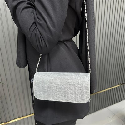 Simli Kapaklı Abiye Bayan Çanta 19x10cm AB0601