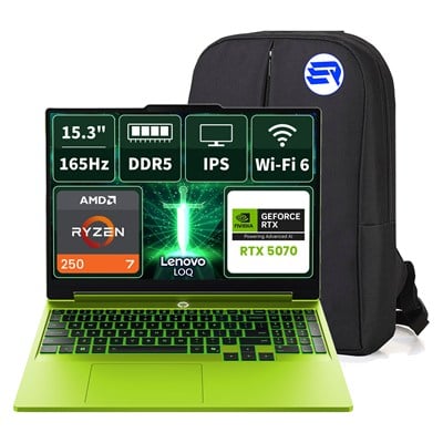 Lenovo LOQ 15AHP11 83TN00A9TREP4 Ryzen7 250 RTX5070 24GBRAM 512GBSSD 15.3'' WUXGA 165Hz Windows 11 Pro + ElektroPasaj Çanta