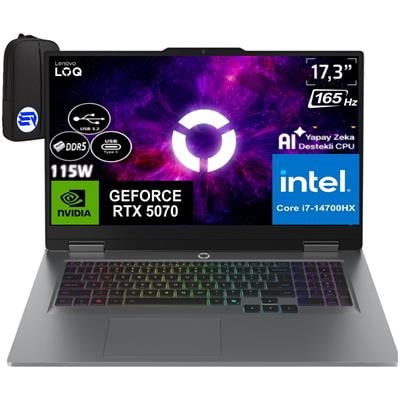 Lenovo Loq 17IRX10 I7-14700HX 32GB Ram 1tb SSD RTX5070 8gb (115W) 17,3