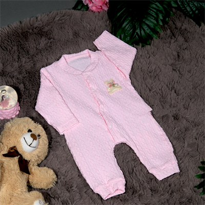 Likralı Manşetli Kız Bebek Tulum 0 - 6 Ay