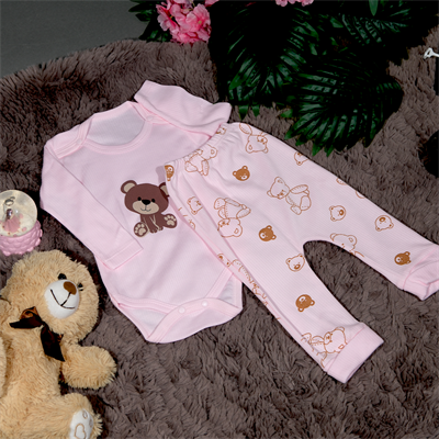 Pembe Ayıcıklı Body Takım 3 - 9 Ay