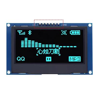 2.42 inç 128x64 OLED Ekran, SSD1309, SPI/I2C Seri Haberleşme, 7 Pin, Mavi