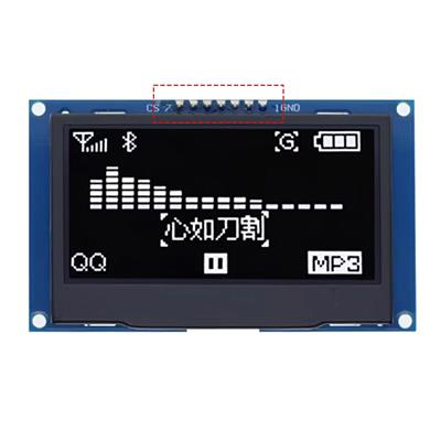 2.42 inç 128x64 OLED Ekran, SSD1309, SPI/I2C Seri Haberleşme, 7 Pin, Beyaz