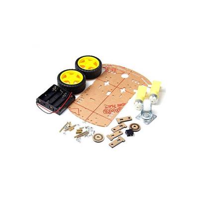 2WD Robot Araba Şase Kiti, 21x10cm Pleksi Gövde, 2x Redüktörlü DC Motor, Pil Yuvası Dahil