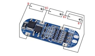 3S 10A 12.6V BMS Li-ion Lityum Pil Balanslı Koruma Devresi