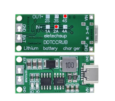 4S 2A Type-C Çok Hücreli 18650 Lityum Pil Şarj Modülü (8.4V / 12.6V / 16.8V)