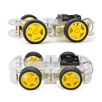 4WD Çok Amaçlı Mobil Robot Platformu – 4 Motorlu Robot Şase Kiti