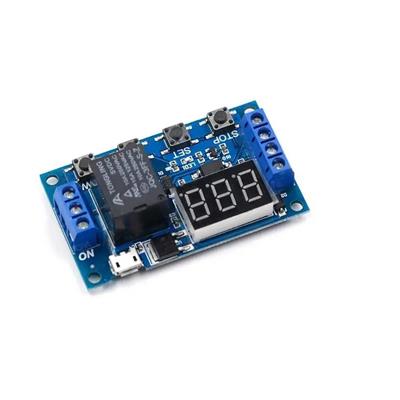Çok Fonksiyonlu (Kuluçka) Zaman Ayarlı Tekli Röle Kartı 6-30V/USB(5V)