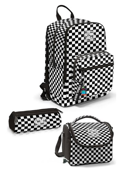 Coral High Siyah Beyaz Dama Desenli 3'lü Okul Çanta Seti SET0123677