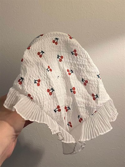 Kirazlı Taç Bandana - Beyaz