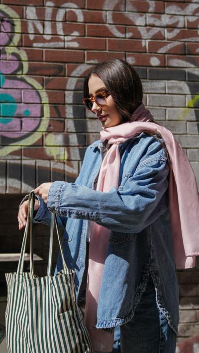 Femora Desen Soft Şal Toz Pembe