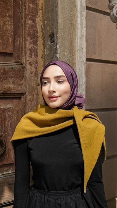 Qasfe Desen Soft Şal Mor