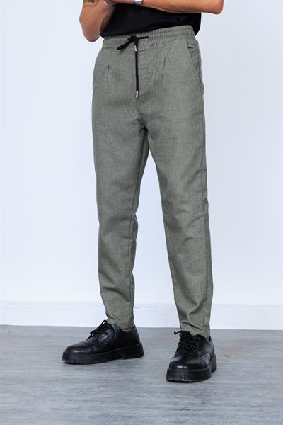 Haki Beli Lastikli Kaşe Jogger