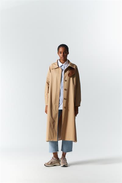 DERİ DETAY TRENCH COAT CAMEL