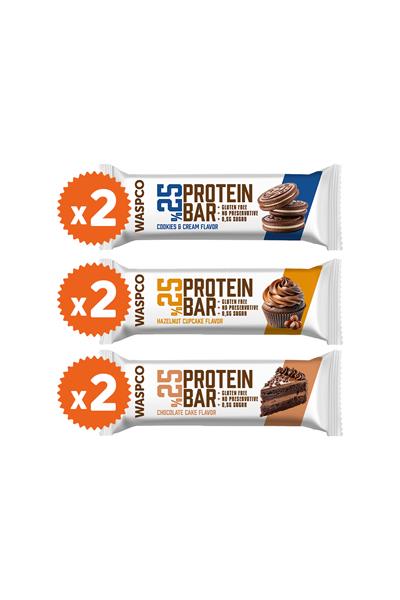 Bitter Çikolata Kaplı Protein Bar Karma Kutu 36g x 6 Adet (3 Çeşit)