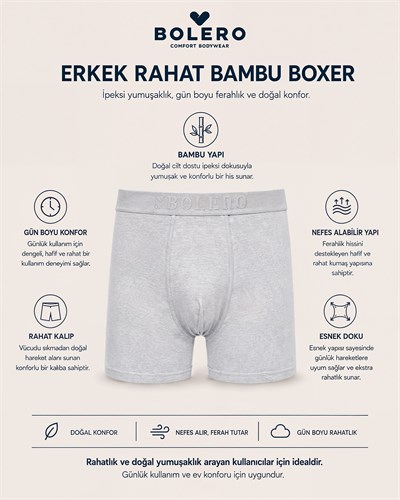  Erkek Bambu Boxer Füme 