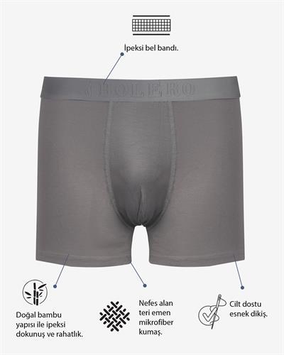  Erkek Bambu Boxer Füme 