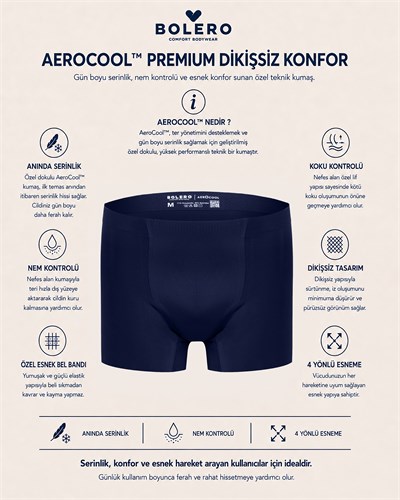 Aerocool Erkek Dikişsiz Boxer Lacivert