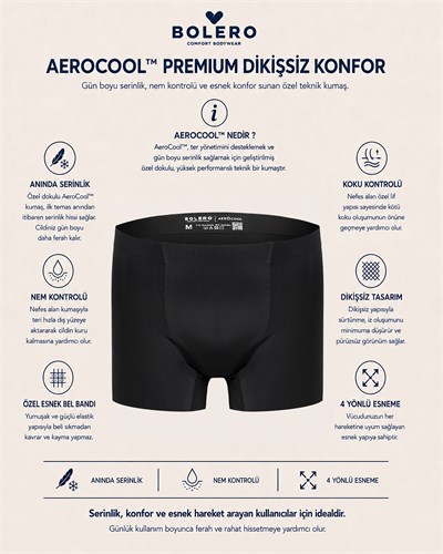 Aerocool Erkek  Dikişsiz Boxer Siyah