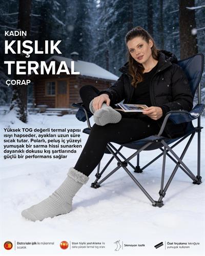 Kadın Kışlık Termal Çorap Antrasit