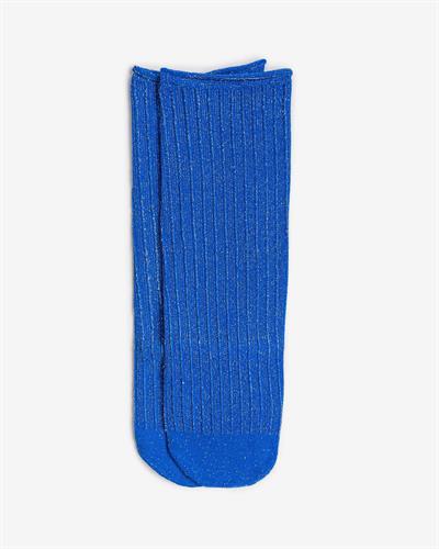 Kadın Roll Top Lastiksiz Simli Çorap Saks