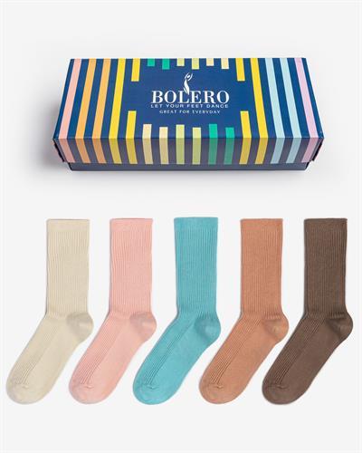 Kadın Fitilli Konfor 5li Çorap Pastel Renkler