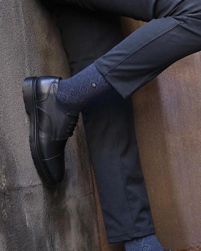 Erkek 2li Yün Çorap Siyah Lacivert