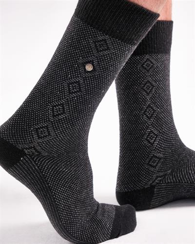 Erkek 2li Yün Çorap Siyah Lacivert