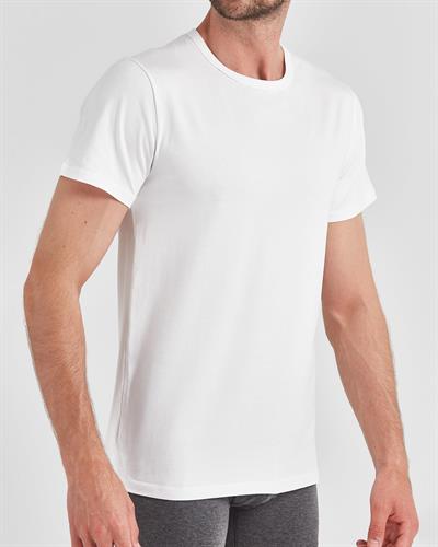 Erkek Bisiklet Yaka Fanila Beyaz 