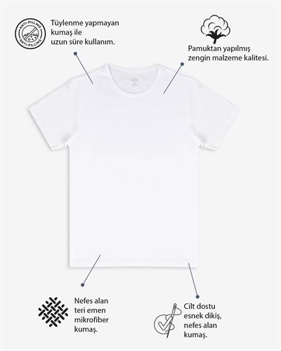 Erkek Bisiklet Yaka Fanila Beyaz 