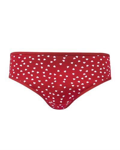 Kadın 3lü Pamuk Slip Külot Kalp Desenli