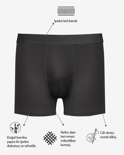  Erkek Bambu Boxer Siyah 