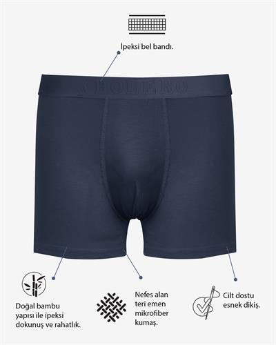  Erkek Bambu Boxer Lacivert 