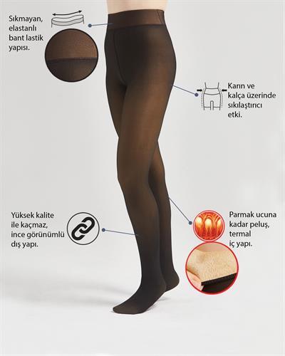 Kadın Ten Görünümlü 300 Den Termal Külotlu Çorap