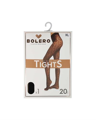 Kadın 20 Den Leopar Desen Külotlu Çorap Siyah