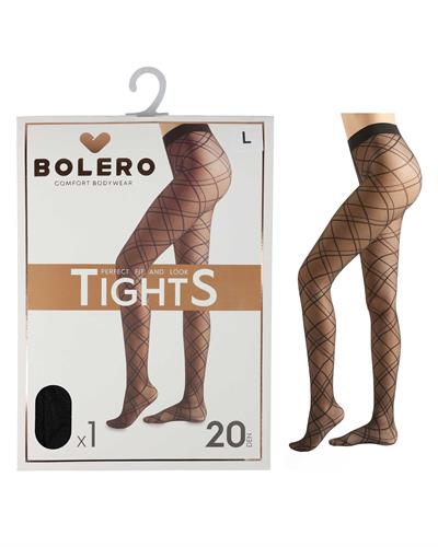 Kadın 20 Den Ekose Desen Külotlu Çorap Siyah