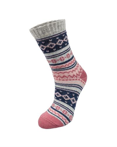 Kadın Angora Yünlü 12li Çorap Kilim Desen