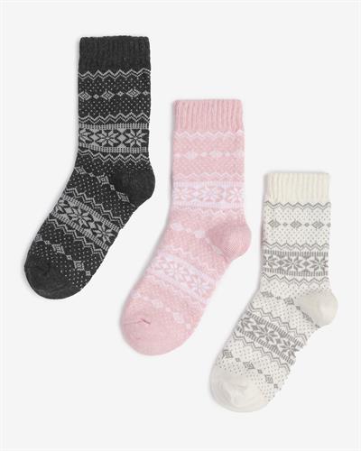 Kadın Lüks 12li Yün Çorap Full Kar Desen