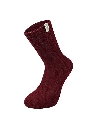 Kadın Alpaka Yün 12li Çorap Bordo