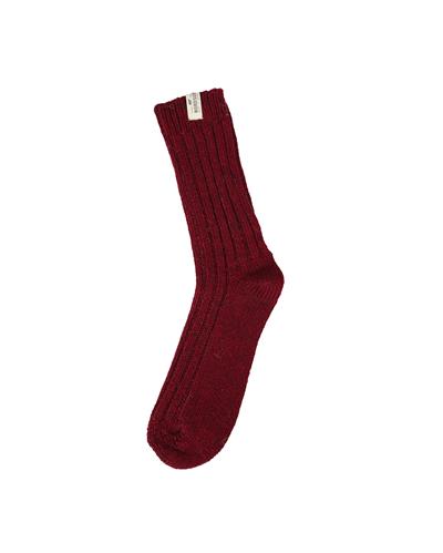 Kadın Alpaka Yün 12li Çorap Bordo