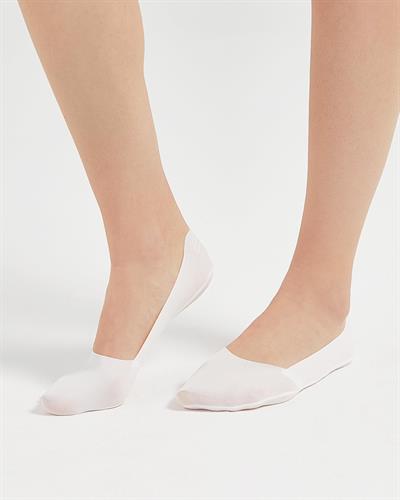 12li Kadın Premium Lazer Kesim Babet Çorap Beyaz