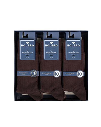 Erkek Premium Dikişsiz Merserize 12li Çorap Kahverengi