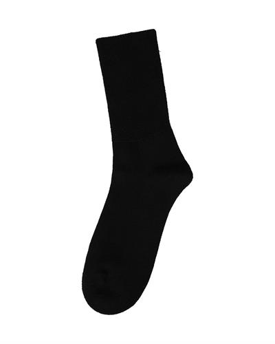 Unisex Dikişsiz Taban Havlu 12li Diabet Çorap Siyah