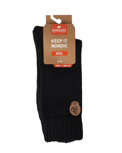 Erkek Yün Havlu 12li Lambswool Çorap Siyah