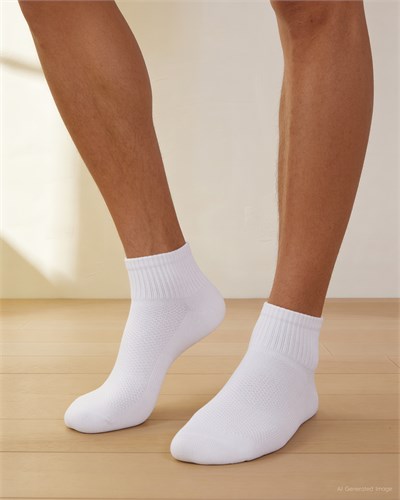 Erkek 12li Dikişsiz DRY-FİT Kısa Spor Çorap Beyaz