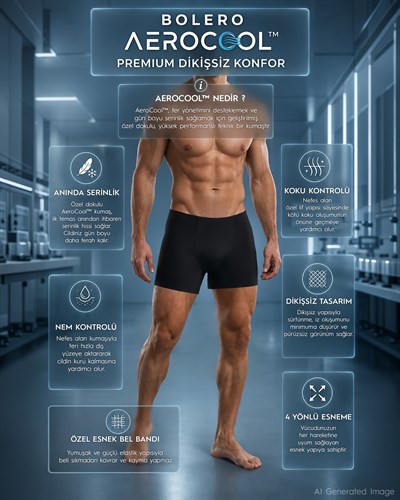 Aerocool Erkek  Dikişsiz Boxer Siyah