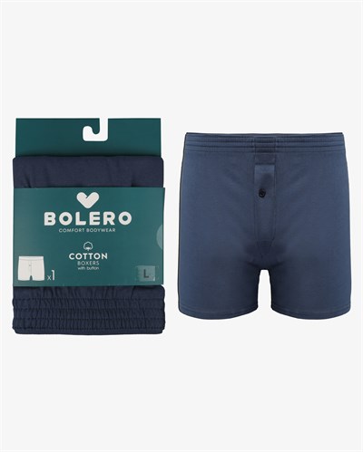 Erkek Havlu Bel Düğmeli Boxer Lacivert