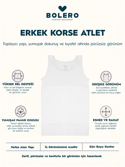 Erkek Korse Atlet Beyaz