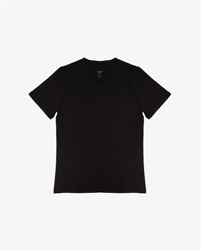 Erkek Penye Fanila T-shirt Siyah